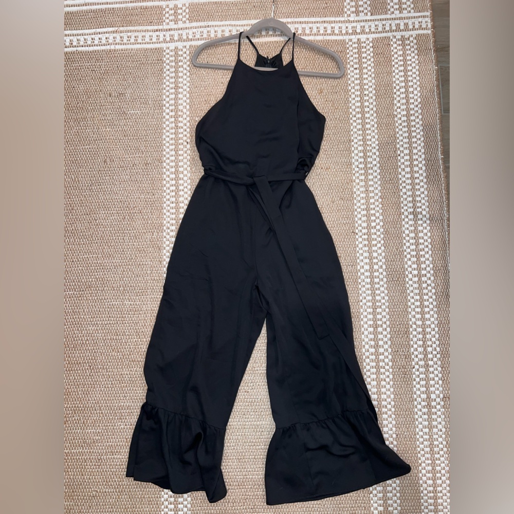 Cropped Jumpsuit with Ruffle Leg - Picture 2 of 3